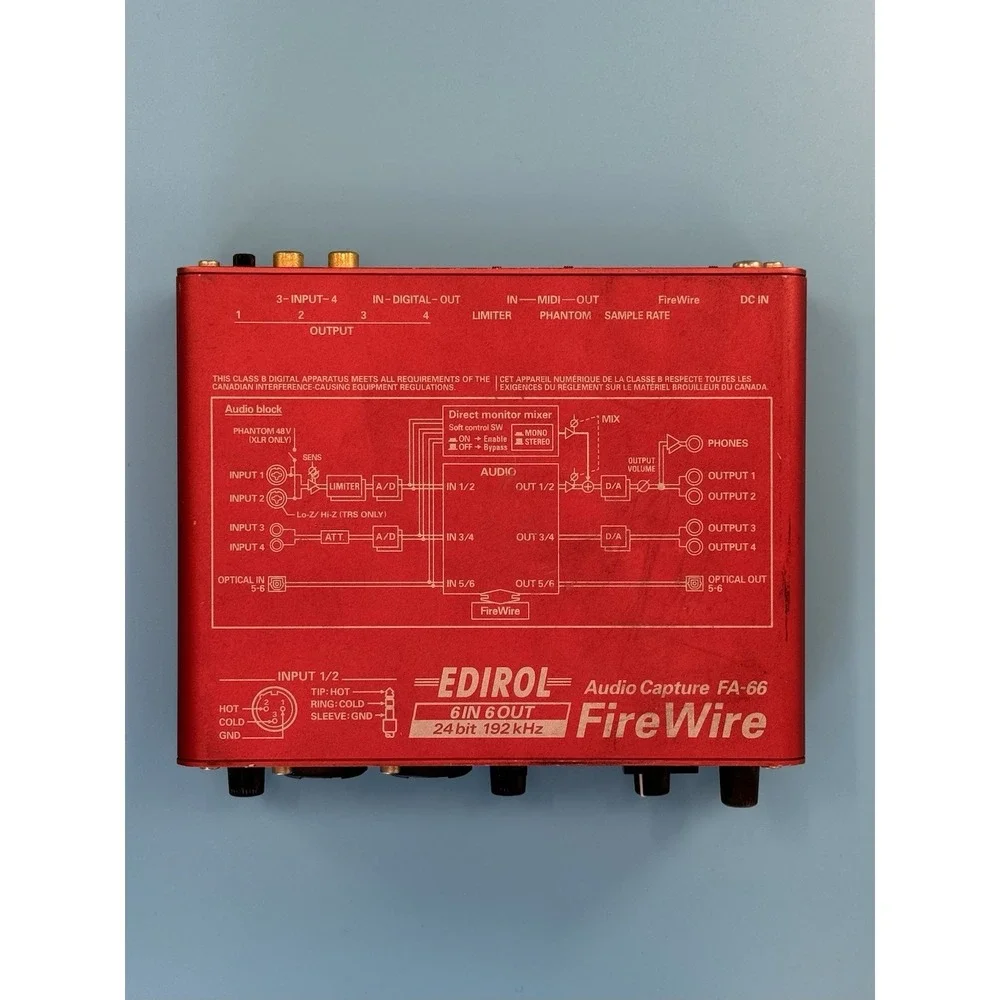 Edirol Roland FA-66 Digital Firewire Recording Audio Interface.  PLEASE READ